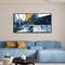 Large Abstract Canvas Wall Art for Living Room - Blue and white